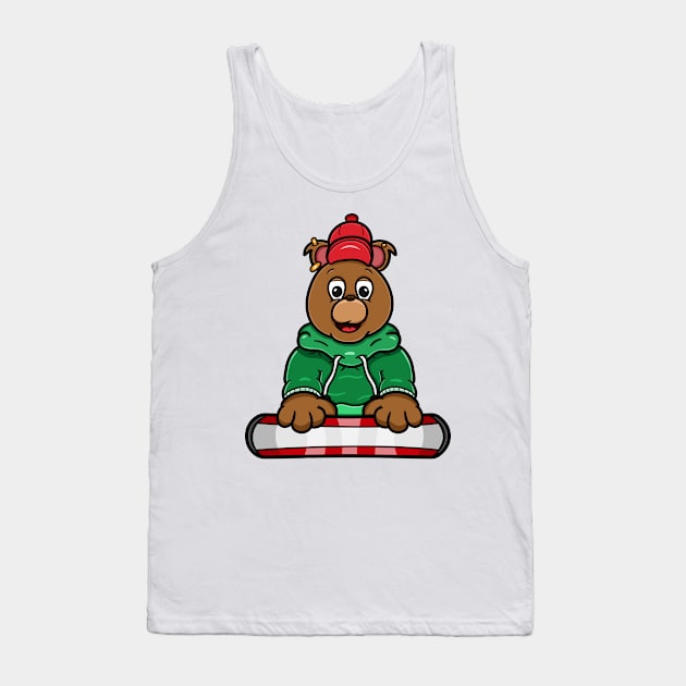 Bear Head Skating Cartoon Tank Top by tedykurniawan12